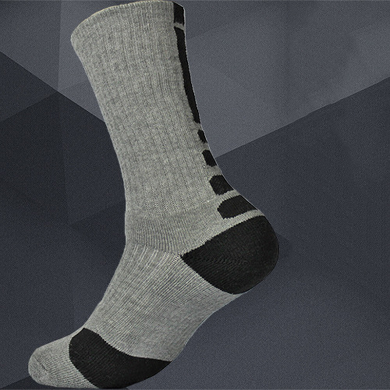 Basketball sokker fortykket håndklæde bund sokker herre #39 sokker lange rør udendørs sport høje sokker producenter: Grå atlas sort