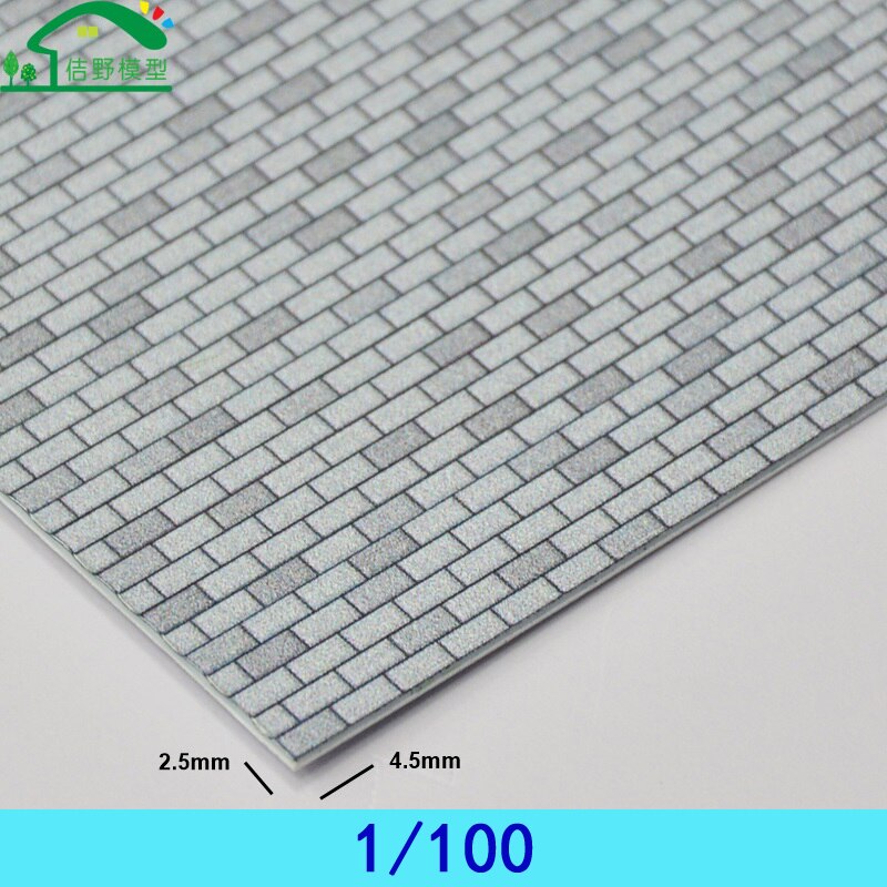 Mesa de arena arquitectónica, modelo de tren a escala, materiales en miniatura ABS, placas de modelos de ladrillo de pared externa, 19x29cm, 2 uds.: 1 100   2Pcs