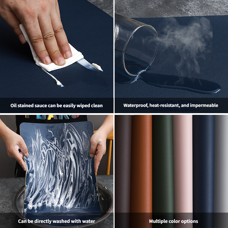 PVC Double-sided Leather Dining Table Mat, Desktop Decoration, Home Dining Plate Mat, Anti Slip Bowl Mat, Thermal Insulation Mat