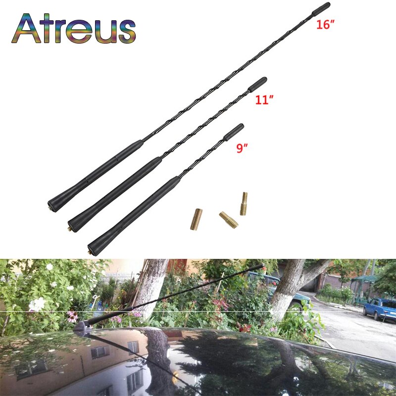 Mutips universell bil anti-støy fleksibel tak mast pisk stereo radio fm/er signal antenne forsterket antenne tilbehør styling