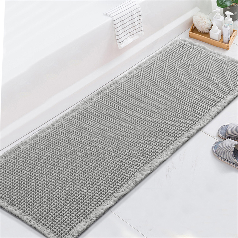 Alfombra de baño pequeña a cuadros de Color sólido, alfombras de baño absorbentes de agua, alfombra de suelo de bañera súper suave antideslizante para dormitorio y cocina, 1 ud.