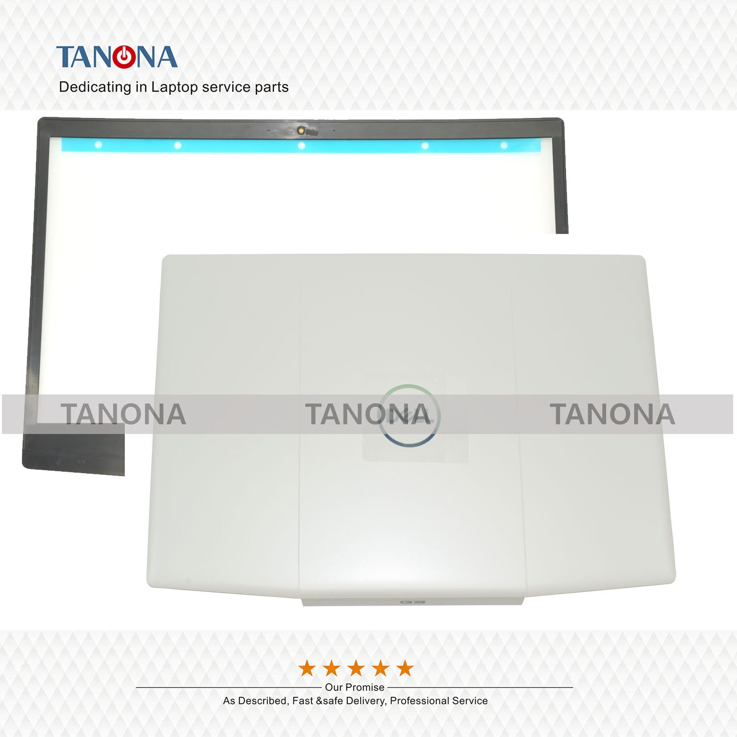 Orig 03 hkfn 07 md 2f 0 p 0 ng 7 0 cr 5 x 8 blanc pour dell inspiron  g3 15 3590 couvercle arrière supérieur et cadre et repose-poignets clavier et bas et charnières et vis: Un b