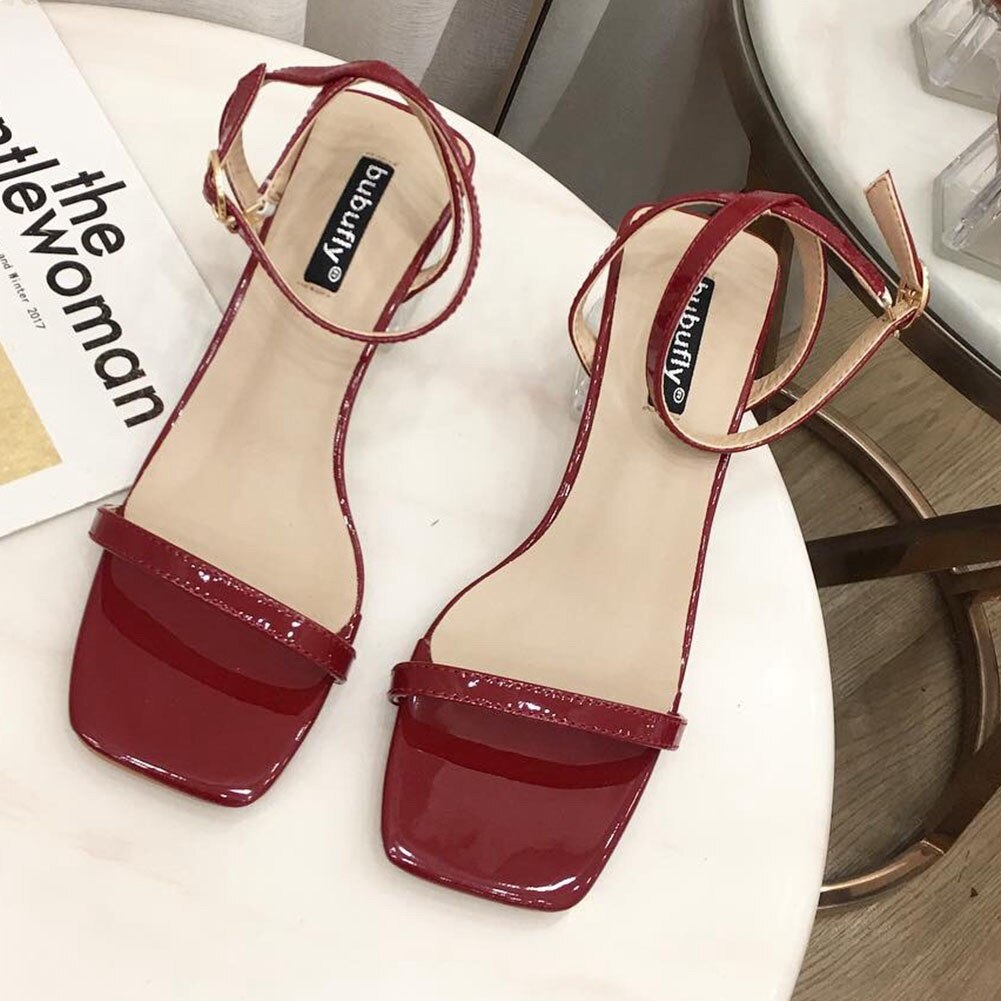 DORATASIA Brand Square Peep Toe Sandals Summer Med Clear Heels Sandals Women Concise Date Shoes Woman