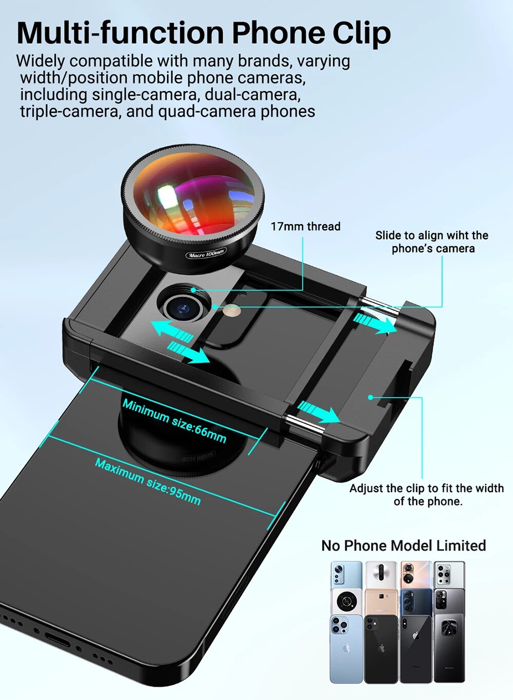 APEXEL Upgrated 4k HD 100mm Macro Micro Lens Met CPL Filter Multifunctionele Klem voor iPhone Samsung en Alle Smartphones