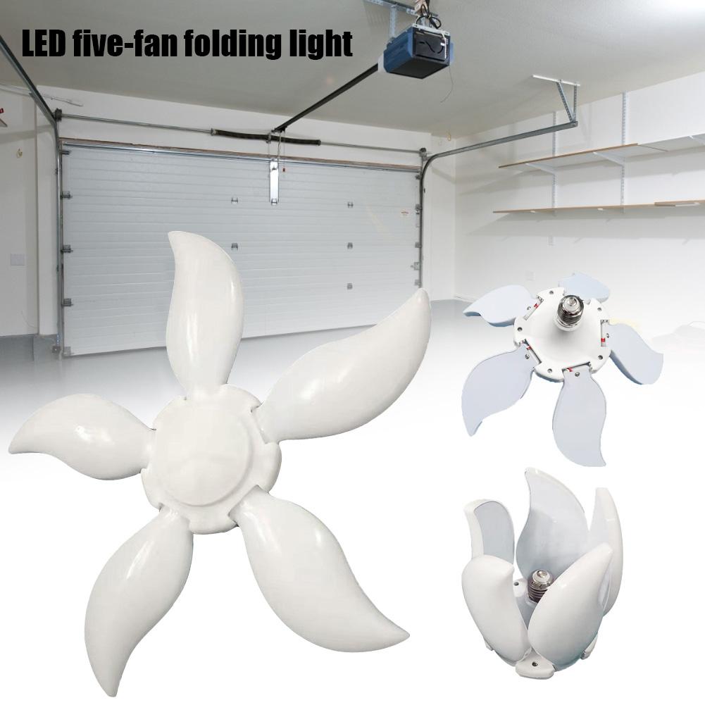 Super lys foldbar led 5-blæser garagelampe 75-90w koldt lys konstant strøm  e27 skrue mund flyvende tallerken lys