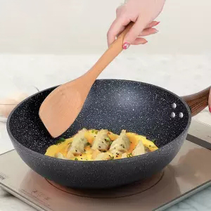 Wok non-stick Pan Pan-gratis Kookpot Inductie Fornuis Gas Fornuis Huishouden Ijzeren Pan Keramische Kiithen Kookgerei koken Pot Grill: 32cm new