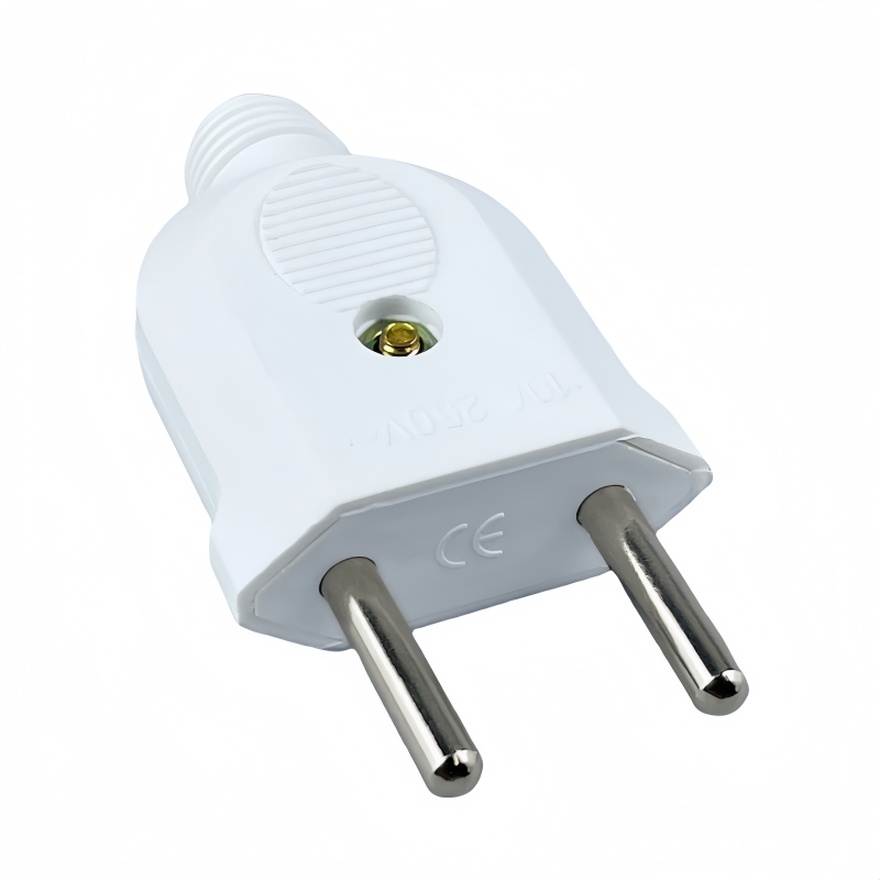 1 unidad UE europea 2 pines AC energía eléctrica enchufe macho hembra adaptador de salida cable conector de cable de extensión recargable: Gris oscuro