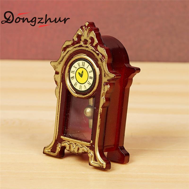 Dongzhur Vintage Mini Klok Poppenhuisminiaturen Kast Accessoires Huis Meubels Poppen Haard Van De Top WWP1266 L9O6