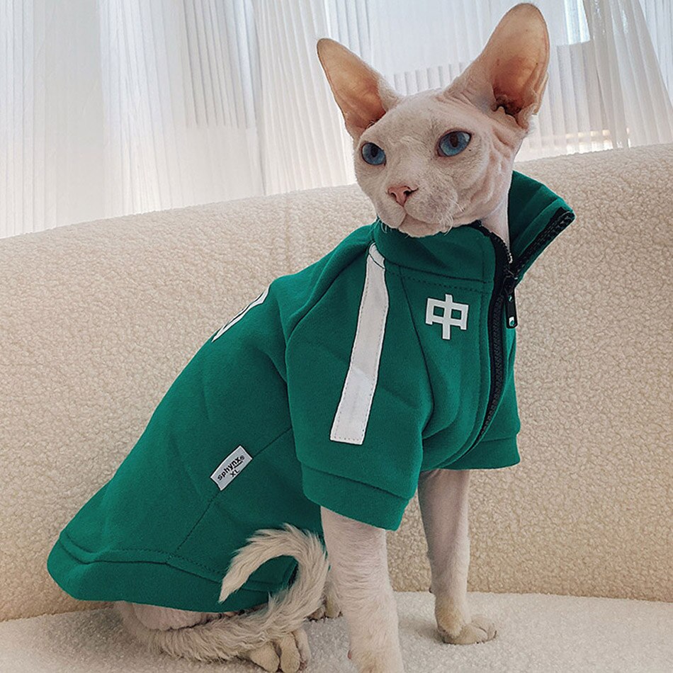 Direct Selling Winter Warm Sphynx Cat Clothes China Letter Hoodies Clothing For Kitten Sphint Jacket Coat Pet Clothes: XL