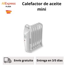 Radiador de ACEITE eléctrico MINI 700w, bajo consumo, con termostato, 7 elementos o aletas y tan, termostato ACEITE, herramientas chimenea, térmico, ventilador para chimeneas de leña, hornillo madera camping, estufa