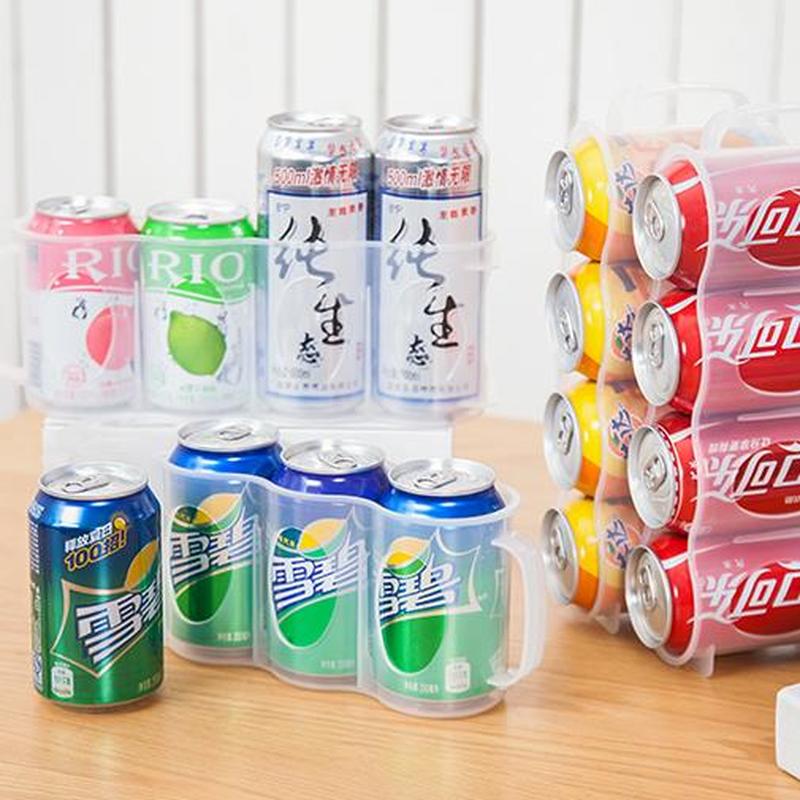 Refrigerator beverage storage box save space kitchen cans sorting case rack cola beer plastic finishing container YHJ121312