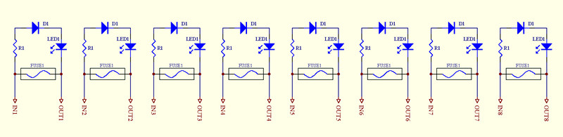 DIN Rail Mount 8 Positie Zekering Module Board, Zekering Houders voor 5x20mm (DxL) buis zekering.