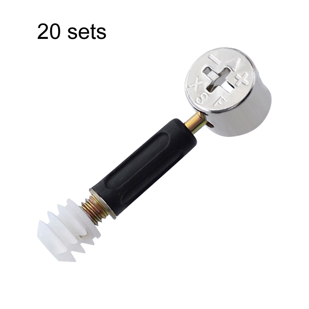 3 In 1 Hardware Desk Durable With Dowel Cam Fitting Drawer Furniture Connector Set For Cabinet Eccentric Wheel Pre-Inserted Nut: 20