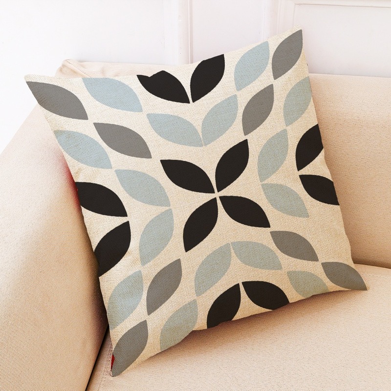 45x45, fundas de almohada con estampado geométrico azul, Triangular, estilo mediterráneo, cojines: E