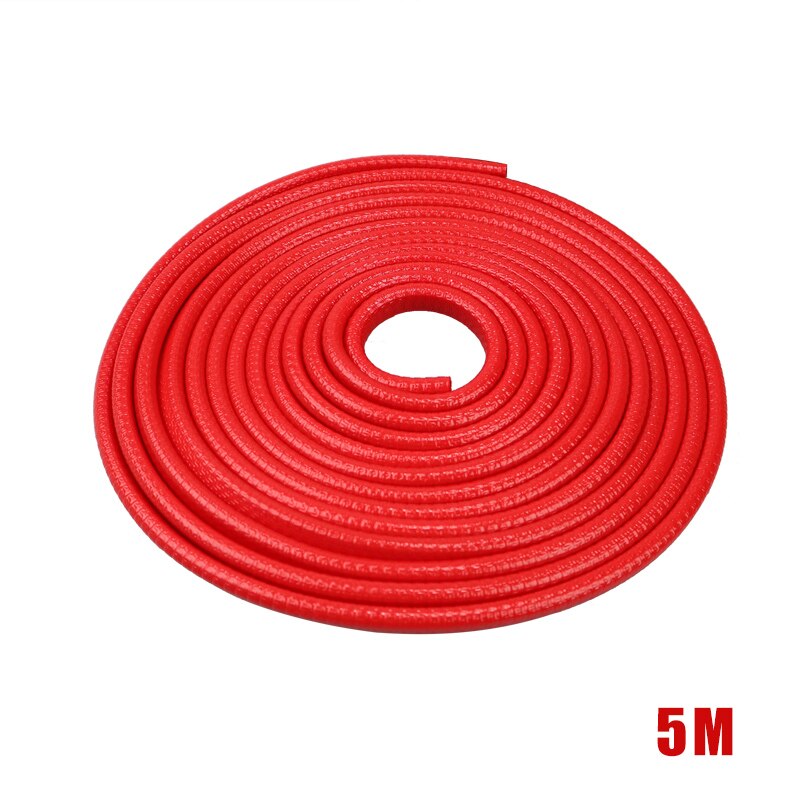 2/3/5m borda da porta do carro scratch protector tira guarda guarnição auto porta tira anti colisão com aço carro-estilo decoração do carro: 5M Red
