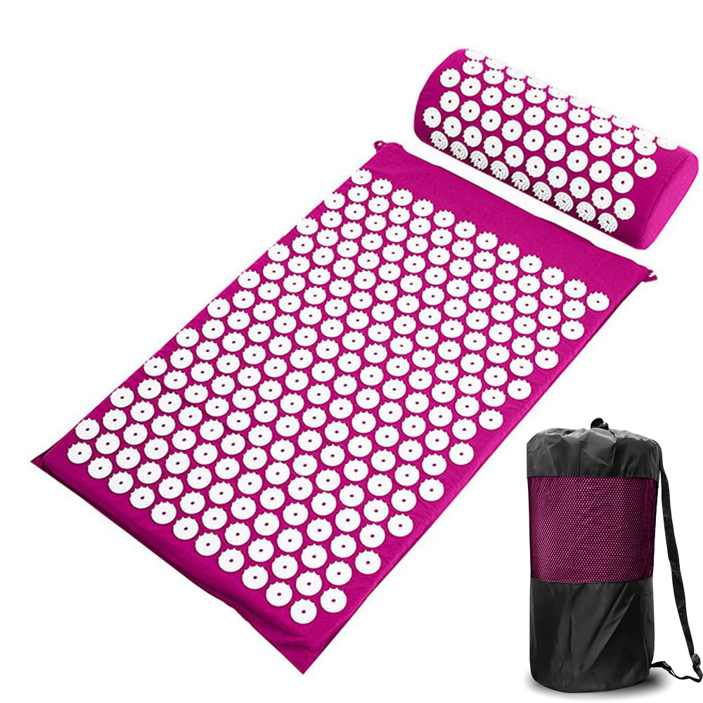 Esterilla masajeadora de acupresión para cuello y espalda, almohada corporal, aplicador, almohadilla de masaje de pies, aplicador: Purple
