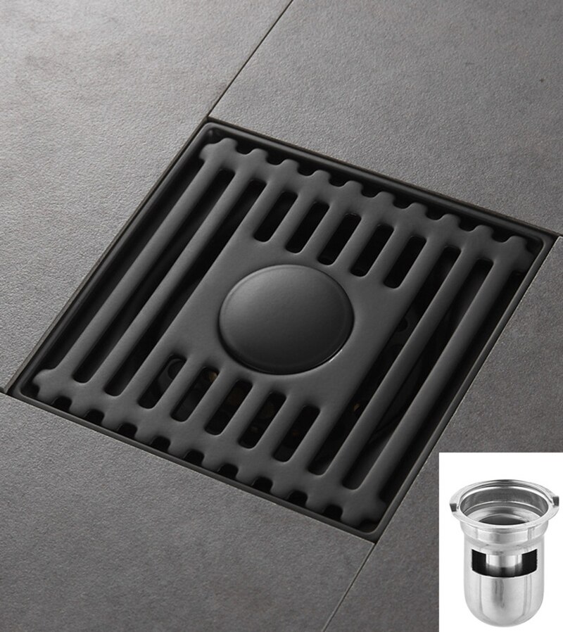 Desagüe de suelo de fila directa de gran desplazamiento, de acero inoxidable, antibloqueo y antiolor, para baño, balcón: 201 Brass B