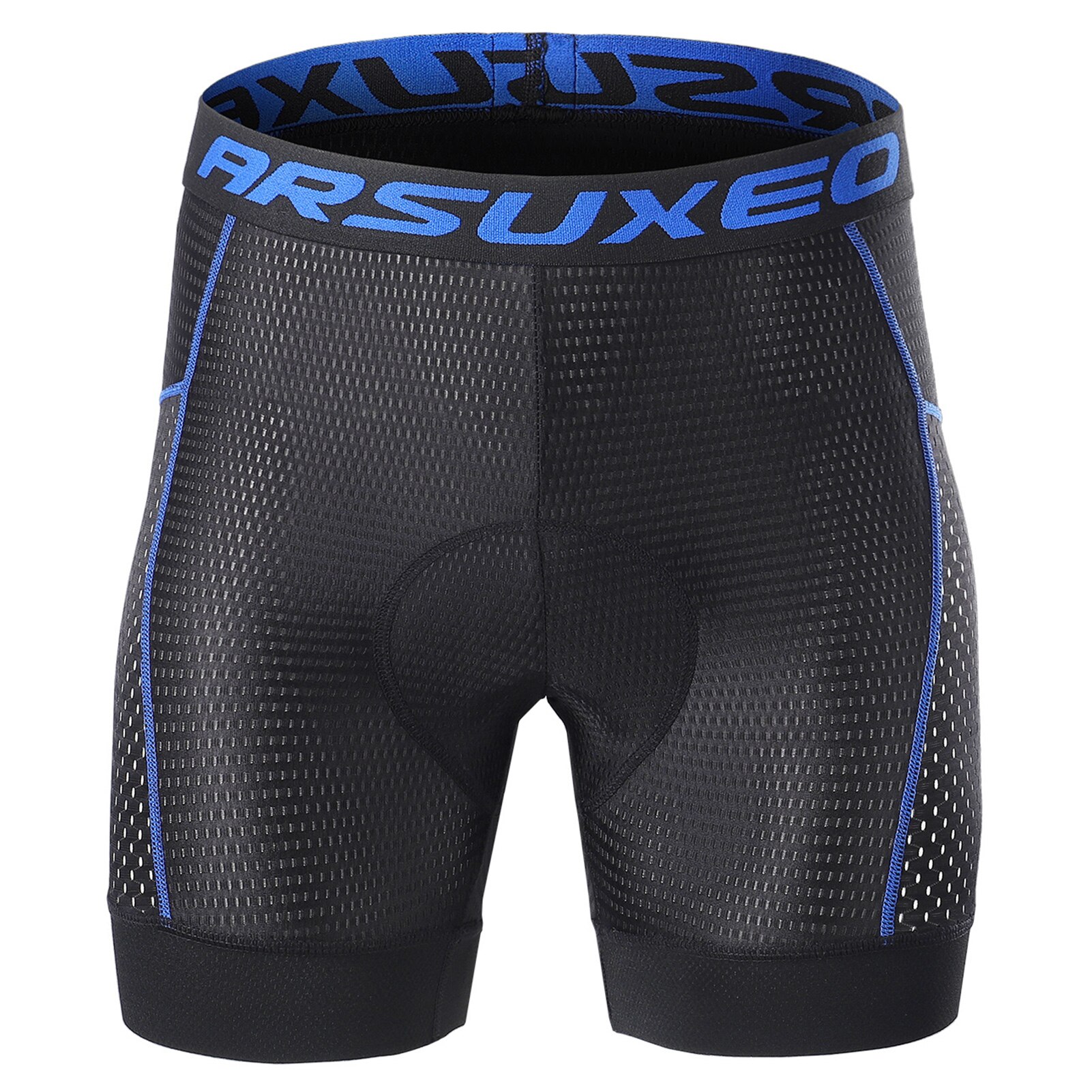 Arsuxeo Men&#39;s Shorts Cycling Underwear Shorts 5D Gel Padded Quick Dry Shockproof MTB Bike Bicycle Riding Shorts Ciclismo Ropa: Blue / L