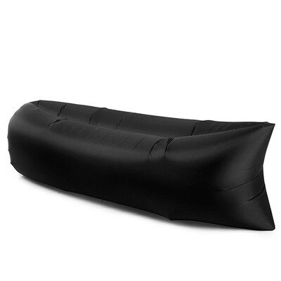 Tragbares aufblasbares stuhlkissen, bequemes sofabett, outdoor-lounge, wasserdichte strandmatte, picknickdecke, reise-camping-luftkissen: Schwarz