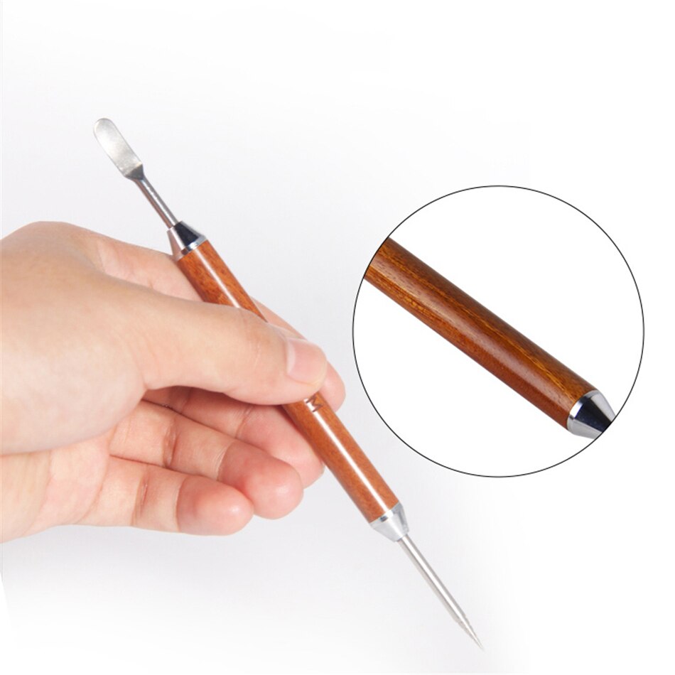 Ttlife 1pc houten handvat roestvrijstalen koffiesjablonen latte schuimspatel koffieservies diy koffiekunstnaald cafégereedschap voor barista