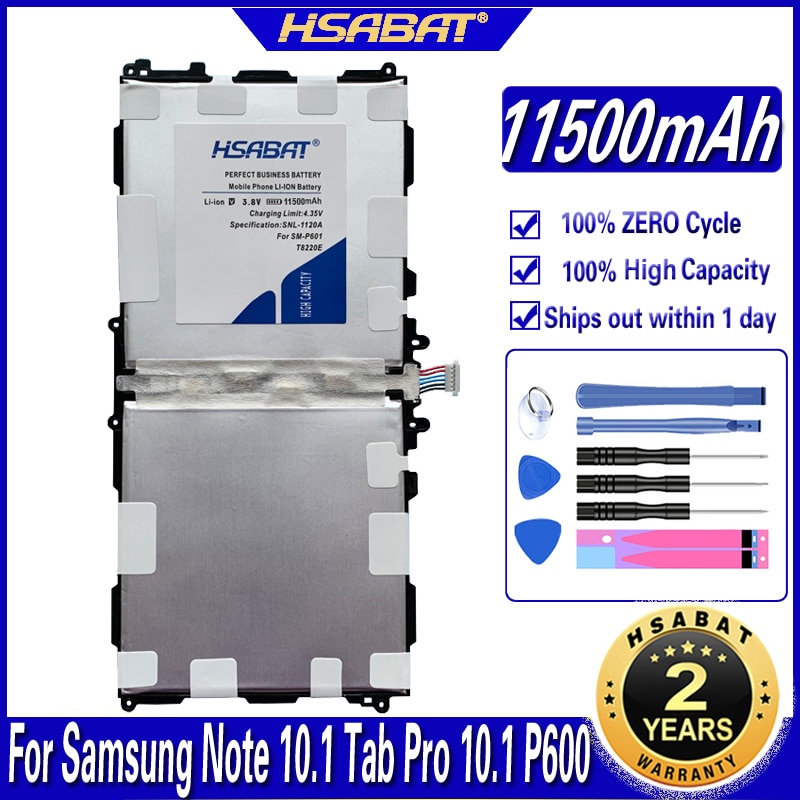 HSABAT 11500mAh T8220E Batterie pour Samsung GALAXY Note 10.1 Tab Pro 10.1 P600 P601 P605 SM-P607 SM-T520 SM-T525