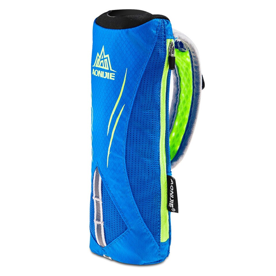 Aonijie waterdichte handzame sportketel voor buiten, marathonlooptelefoontas voor 5.5 inch telefoon, /500ml zachte waterflesjes: Blauw geen fles