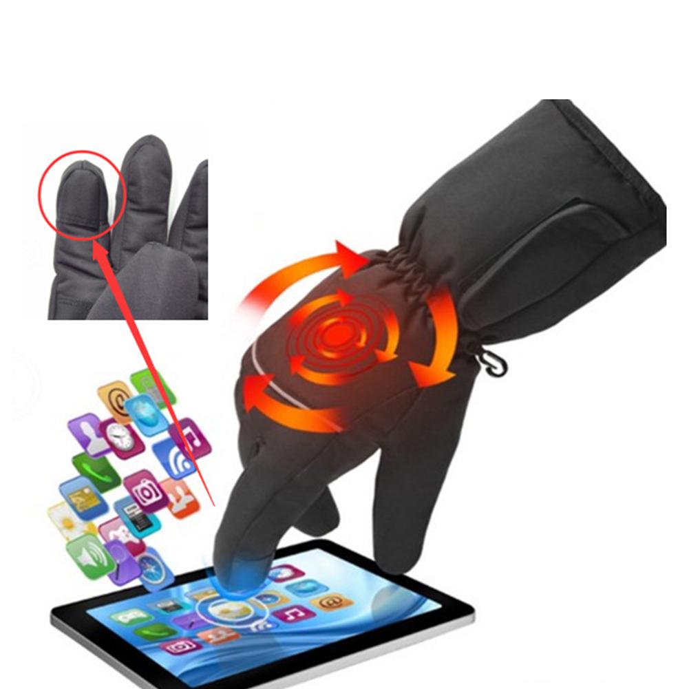 Ski Handschoenen USB Elektrische Verwarming Vinger Handschoenen Dikke Verwarmde Wasbaar Handschoenen Voor Outdoor Verwarmde Ski Waterdichte Lithium Batterij