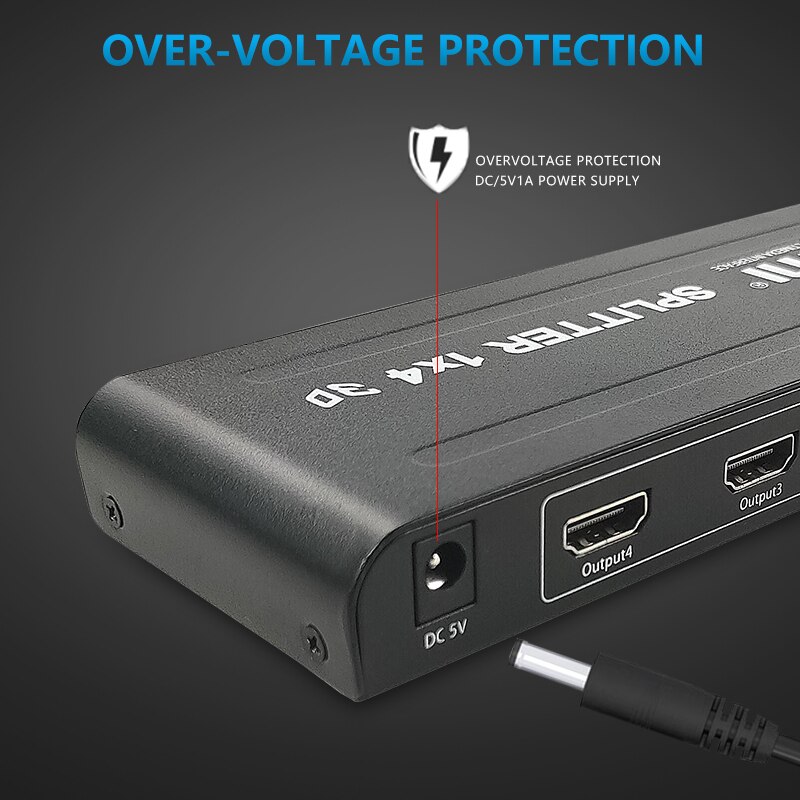 HDMI video distributor splitter 1 split 4 screen 4K HD 3D projector video computer host display split screen 1 in 4 out