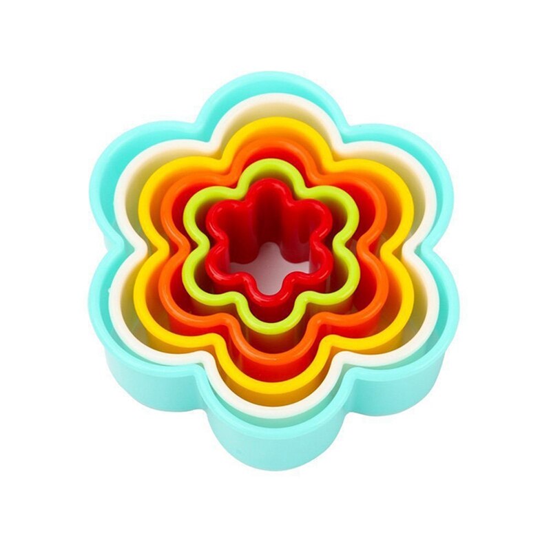 WALFOS 1 set Cookies cutter slicer frame cake diy mold hartvorm decor edge cutter party plastic cookies maker pastry gereedschap: Flower shape