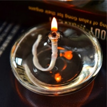 Lampe de Table en verre avec vraie flamme, huile de cheminée Bio, décoration de la maison: 6  X 6 CM