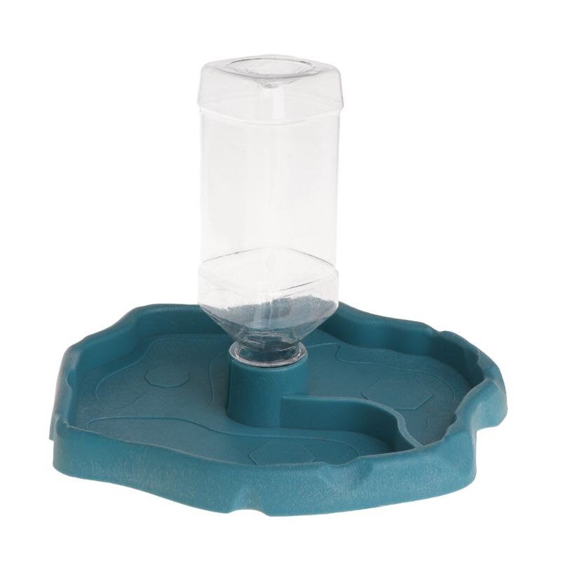 Reptile Feeder 2 in 1 Automatic Water Food Feeding Plate Lizard Turtle Dispenser 85LA: Light Green