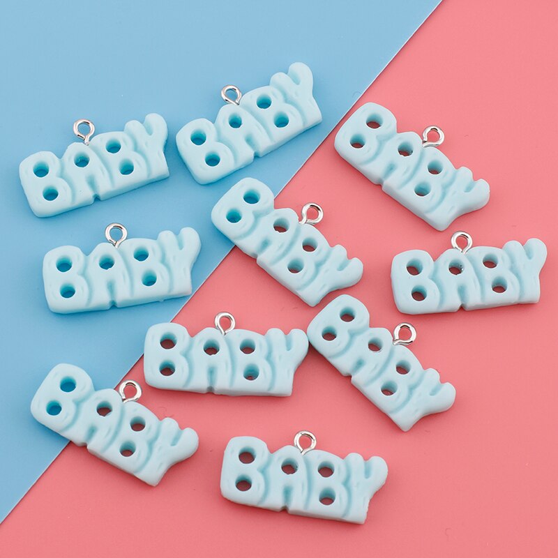 Dijes de letras de bebé, dijes colgantes de resina para pendientes, collar, pulsera, llavero, suministros de fabricación de joyas Diy, accesorios, 10 piezas: orange