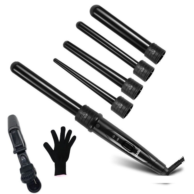 DoDo 5 In1 Hair Curlers Hair Styling Curling Iron Wand 3 Parts Clip Hair Iron Curler Set Curler Hair Styling Tool