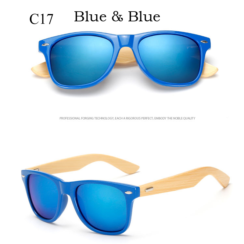 16 color Bamboo Sunglasses Men Wooden Sunglasses Women Brand Mirror Original Wood Sun Glasses retro de sol masculino