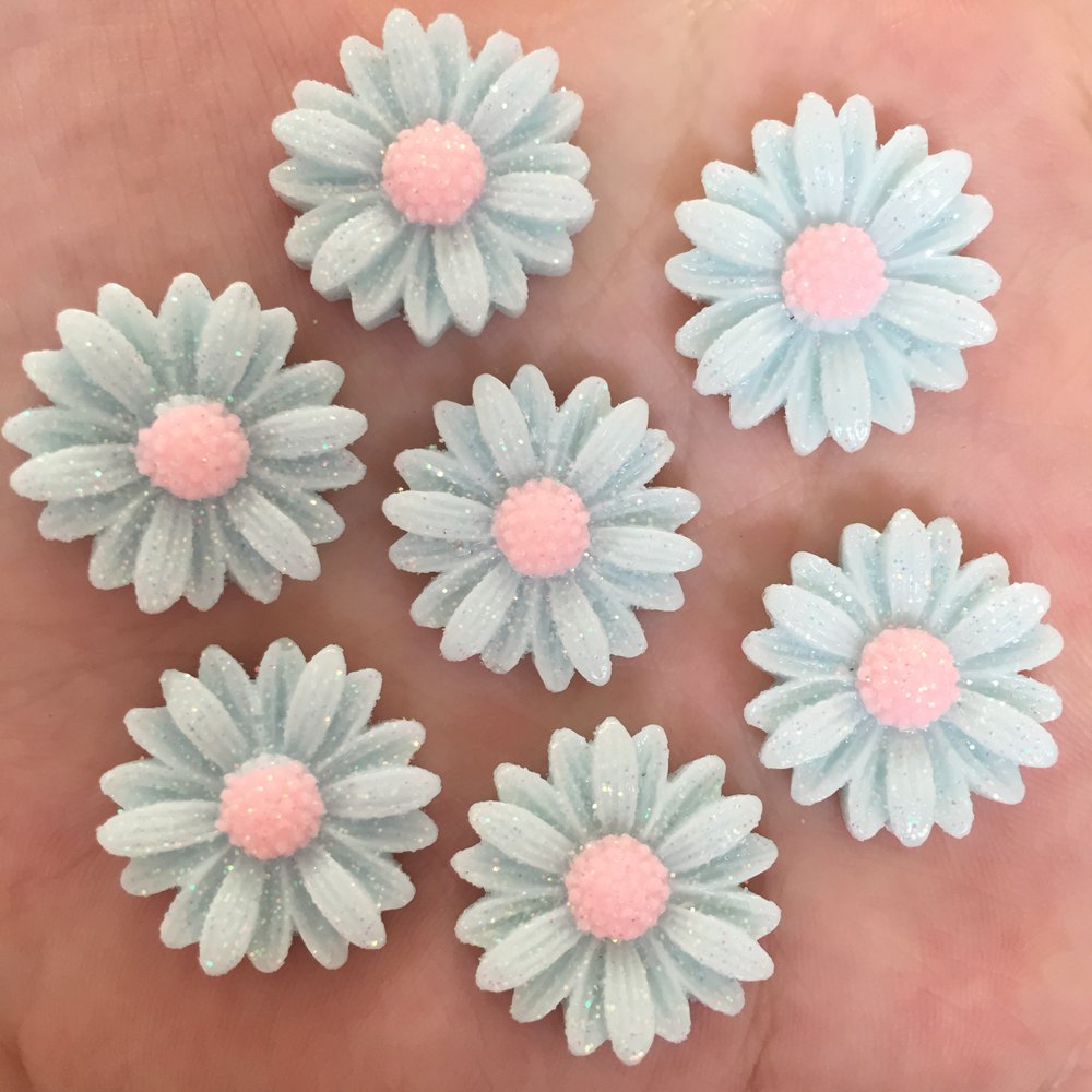 10pz resina 20mm luccichio Bepowder margherita Flatback bottoni in pietra album di ritagli abbellimenti di nozze per la decorazione di abbigliamento fai da te