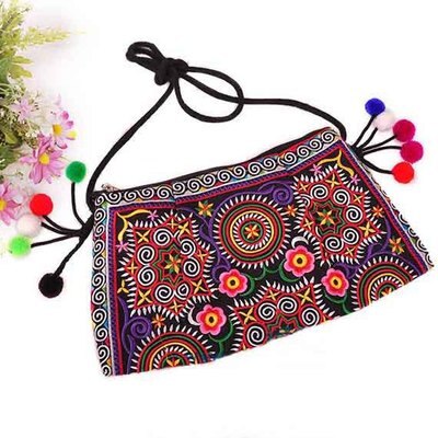 Vintage embroidery women traveller handbagsNice floral embroidered lady shoulder&Crossbody bags Versatile canvas Carrier: 3