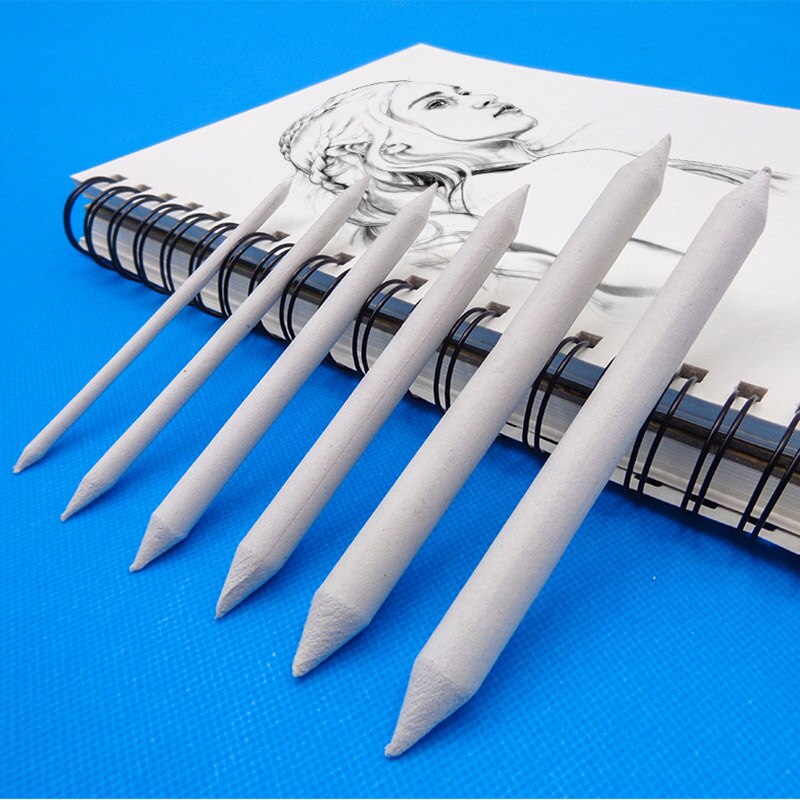 Blending Smudge Stump Stick Tortillon Sketch Art White Drawing Charcoal Sketcking Tool Rice Paper Pen artist Supplies 3/6pcs/set
