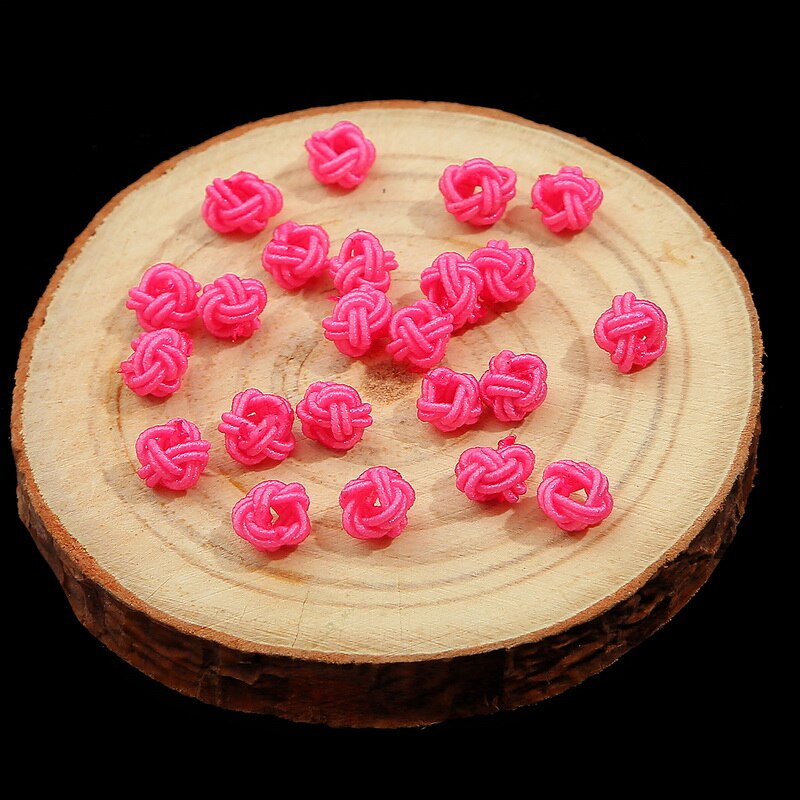 10 Stuks 6Mm Kleurrijke Spacer Knoop Diy Ketting Armband Touw Spacer Gevlochten Spoel Touw Chain Einde Gesp Sieraden Benodigdheden vinden: dark pink