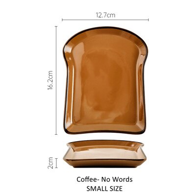 Assiette à pain en céramique, assiette à Dessert aux fruits, plat de petit déjeuner solide, décorations de cuisine créatives et lisses polyvalentes: Coffee no words S