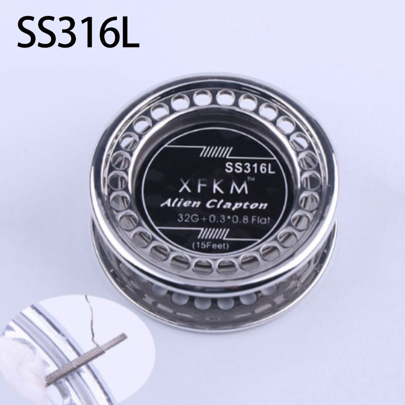 XFKM NI80/A1/316 5 m/rotolo alieno fuso Clapton per RDA RBA atomizzatore ricostruibile fili di riscaldamento strumento bobina alieno Clapton filo di riscaldamento: 0.3 0.8flat alien SS