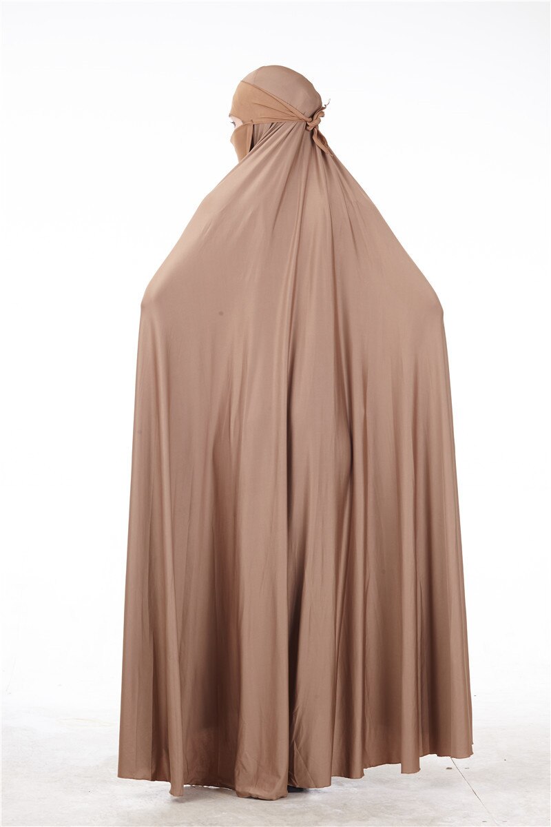 Cabeça jilbab muçulmano véu feminino abaya niqab burqa vestido de oração conjunto roupa islâmica robe hijab khimar kaftan turco ramadã