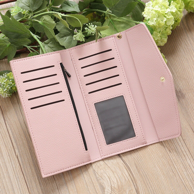 femmes portefeuilles Simple sac à main avec fermeture éclair noir violet gris rouge longue Section portefeuille d'embrayage doux portefeuille en cuir synthétique polyuréthane