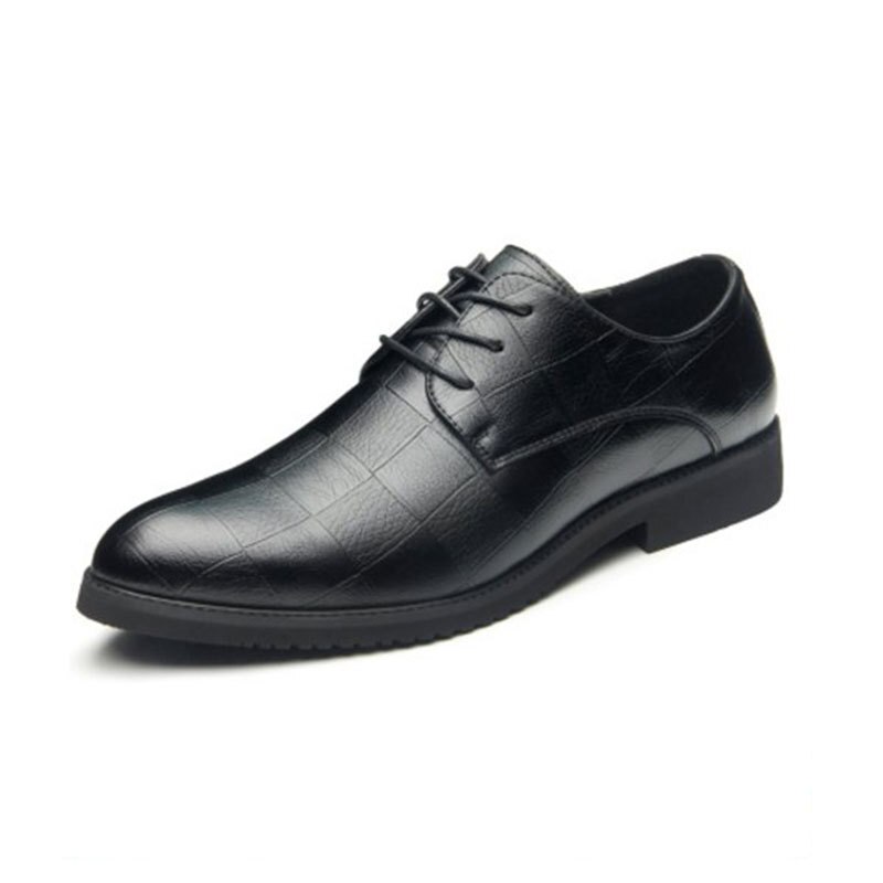 Men PU Leather Formal Shoes Lace Up Dress Shoes Oxfords Retro Shoes Work Footwear Business Plus Casual Shoes: 39