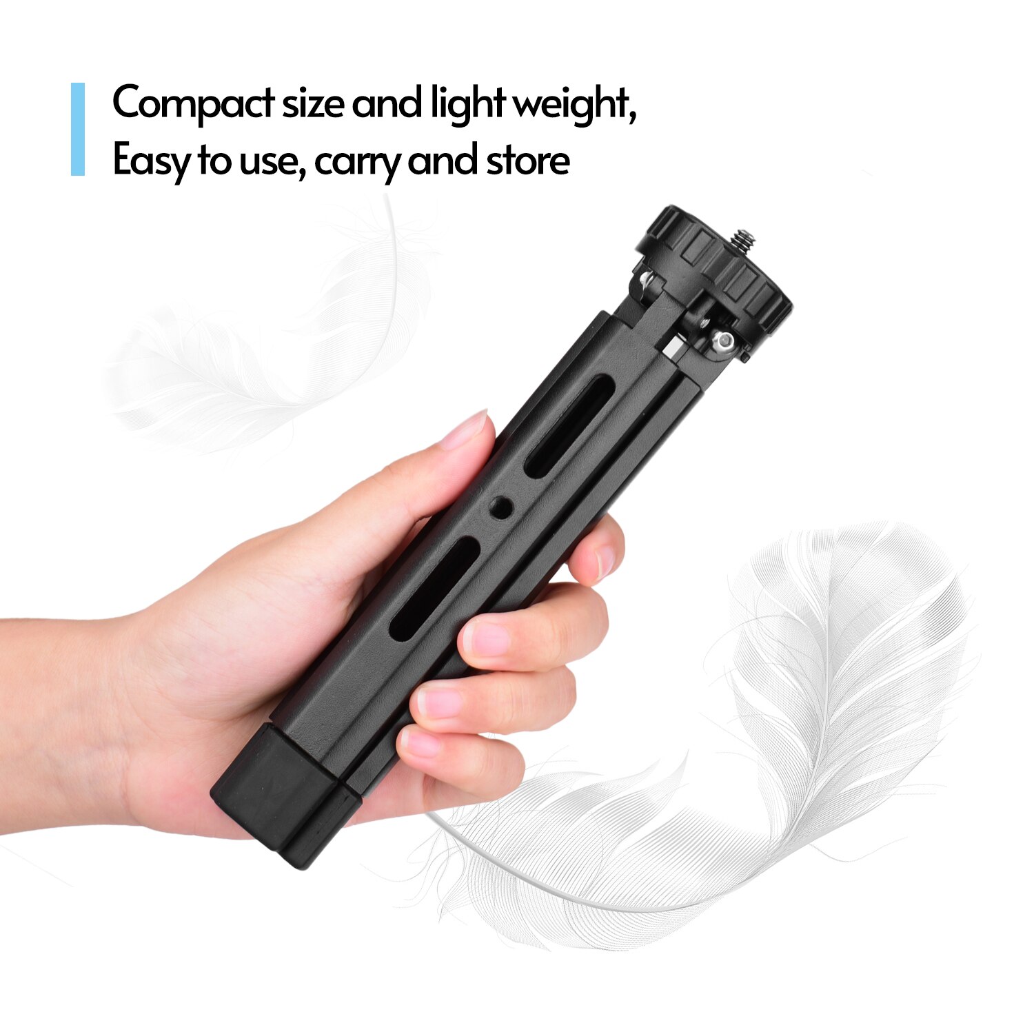 Treppiede pieghevole da tavolo in lega di alluminio con gamba 1/4 con attacco a vite per stabilizzatore di luce a LED per Smartphone con fotocamera DSLR