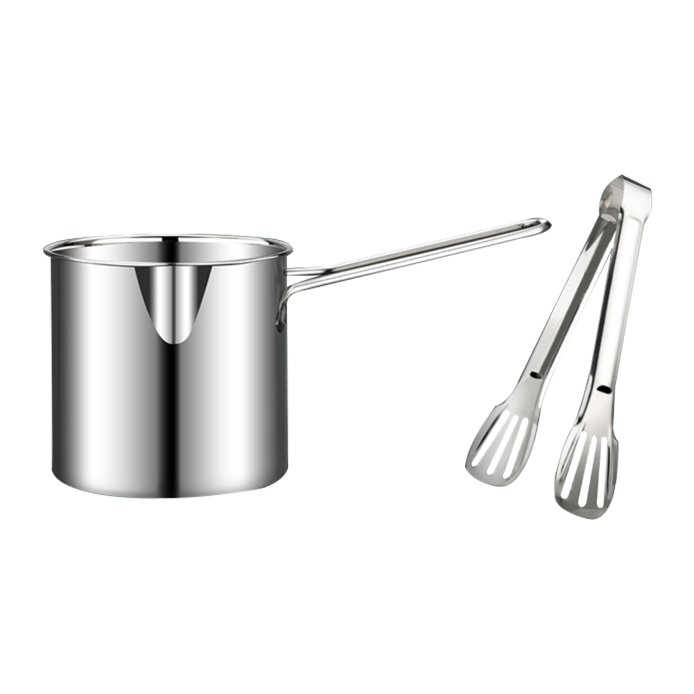 Freidora profunda de 1200ML con cesta de colador, olla de cocina portátil, olla de acero inoxidable 304 para freír Tempura, patatas fritas, pollo