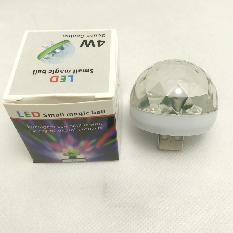 LED party light USB RGB Mini voice control party lights stage lights Halloween party Glowing balls disco light DJ carnaval: White