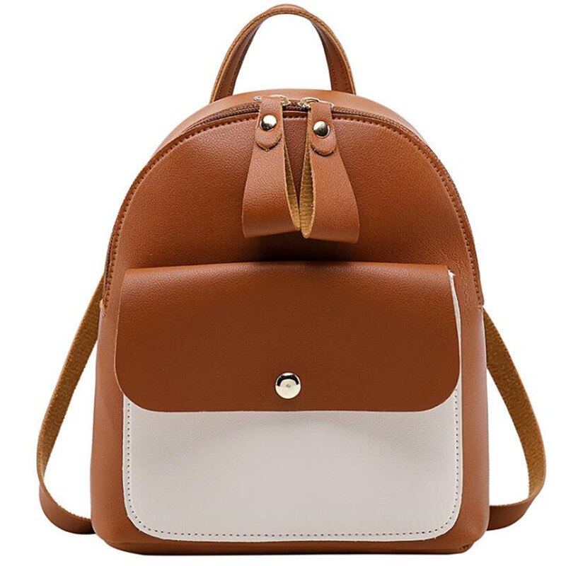 Korean Style Girls' Backpack Multi-Function Small Back Pack Women Shoulder Hand Bags Female Bagpack School Bag Pack: brown 2