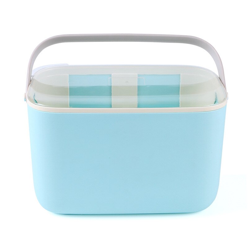 Baby Bottle Storage Box Drying Rack Multifunctional Portable Anti Dust Bottles Plastic Dry Case for Home Kitchen Baby Supplies: sky blue