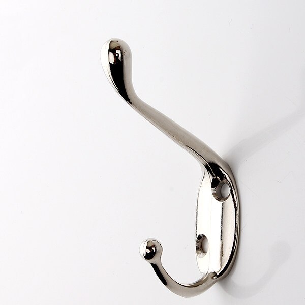5pcs/lot Zinc Alloy Bronze Clothes Hangers Wall Hooks Coat Bag Hat Hanging Hooks Bathroom Kitchen Anitque Racks with screws: 216 Silver