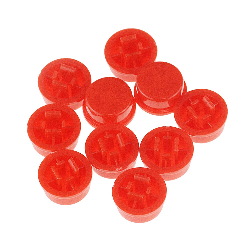 50PCS Round Tactile Button Caps Kits Suitable For 12 *12 *7.3MM Square Head Touch / Micro Switch Push Cap 12 x 12 x7.3mm: Red